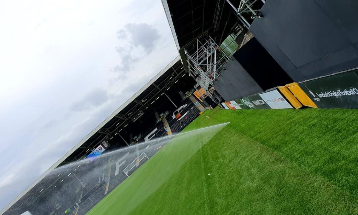 Outline of Fulham pitch with artificial grass