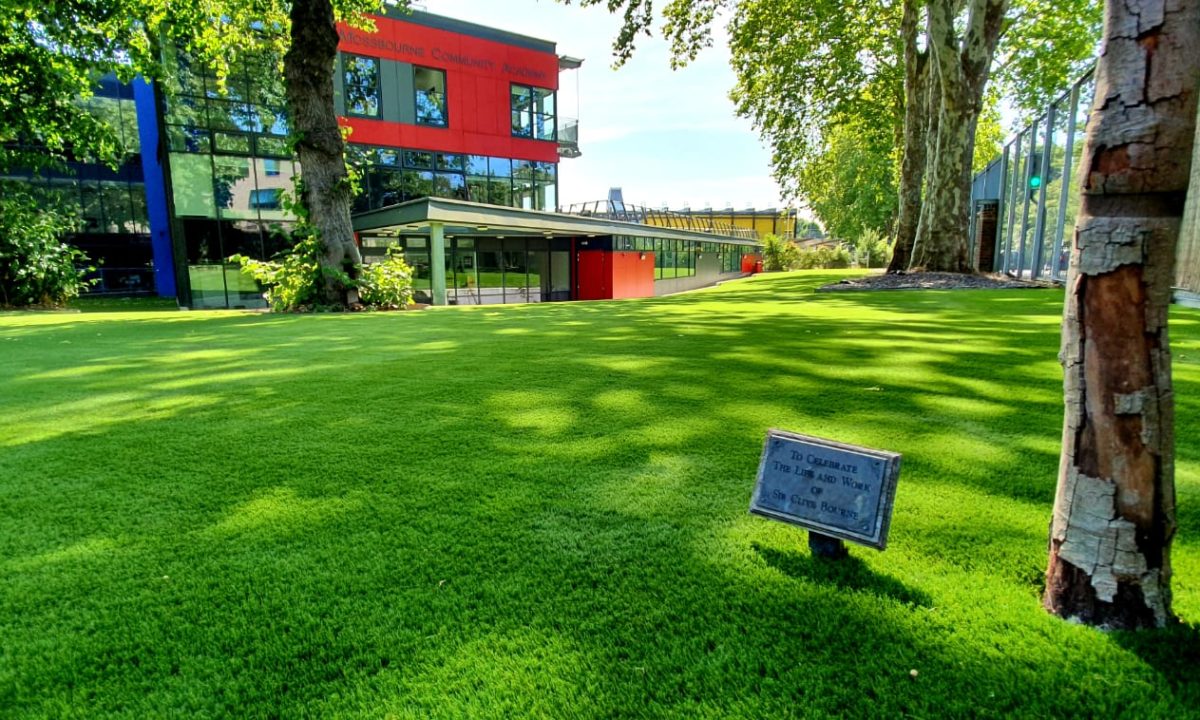 Commercial artificial grass installation at school